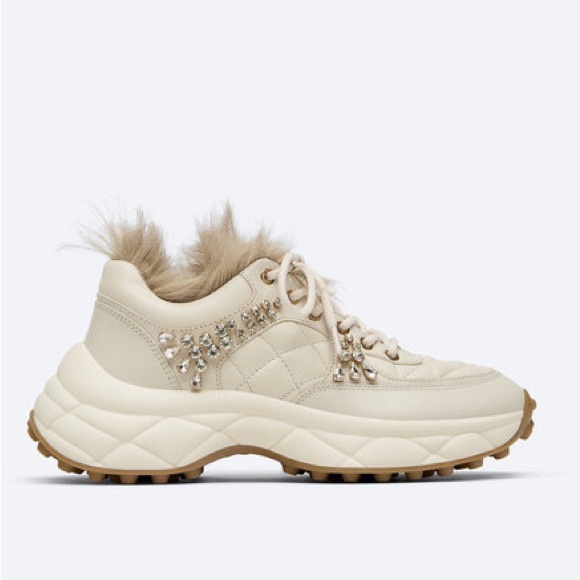 Uterque Leather & Fur Trainer Sneakers - Picture 3 of 10